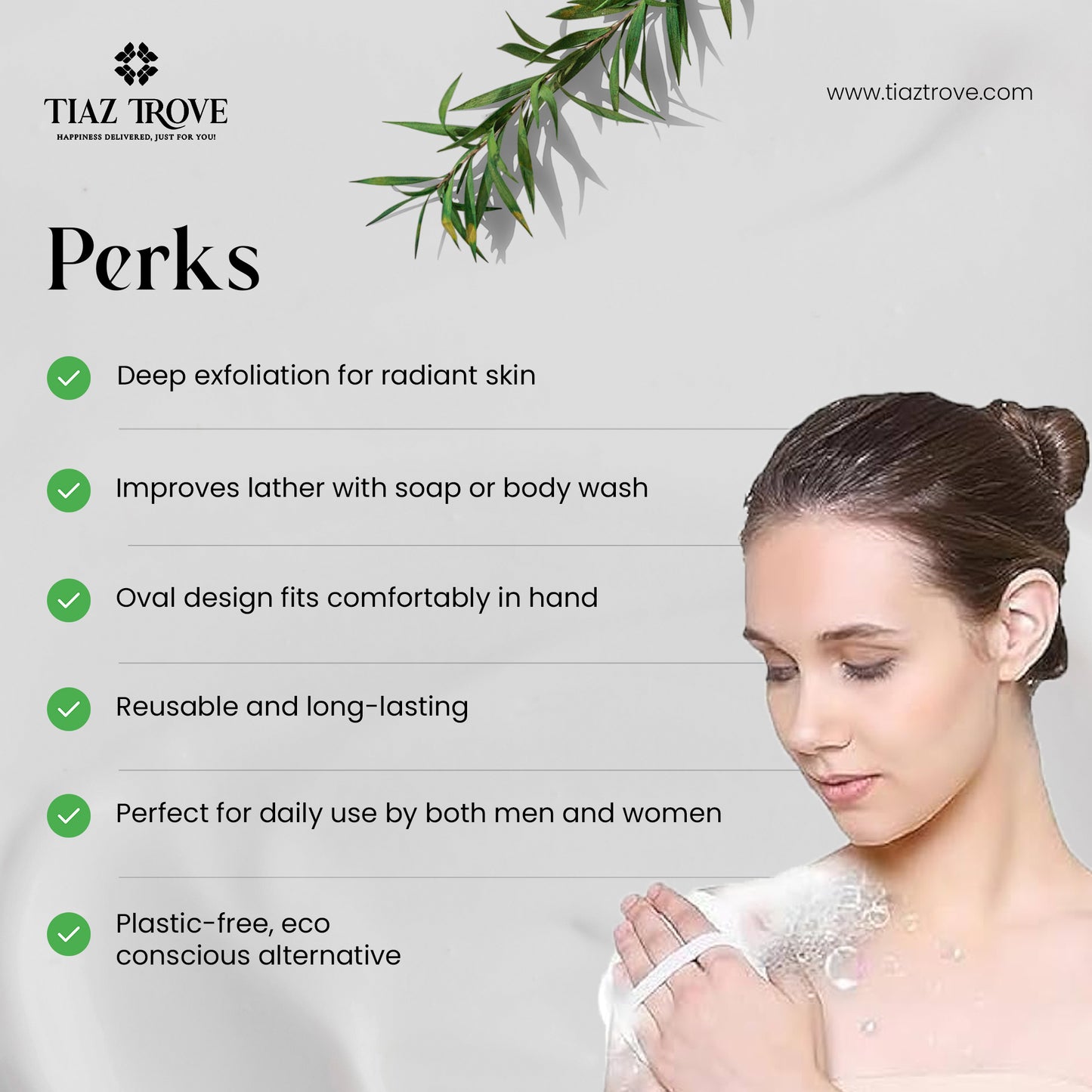 Natural Oval Shaped Loofah (Pack of 3) | Exfoliating Bath Sponge for Glowing Skin | TiazTrove