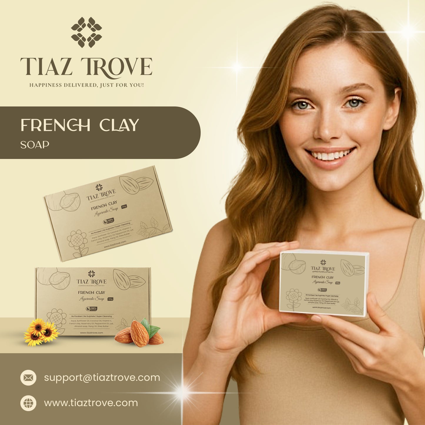 Handmade French Clay Soap | Natural Detox & Glow | TiazTrove Skincare