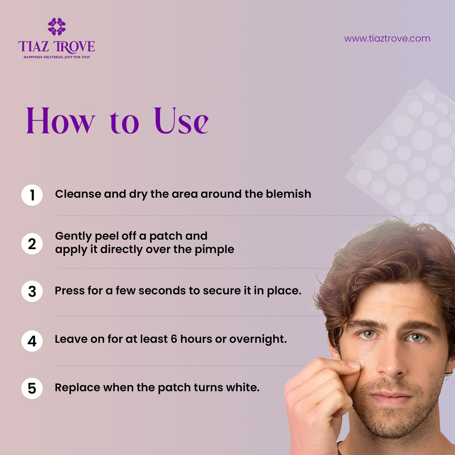 TiazTrove Pimple Patches | Invisible Hydrocolloid Acne Dots with Tea Tree – 36 Dots