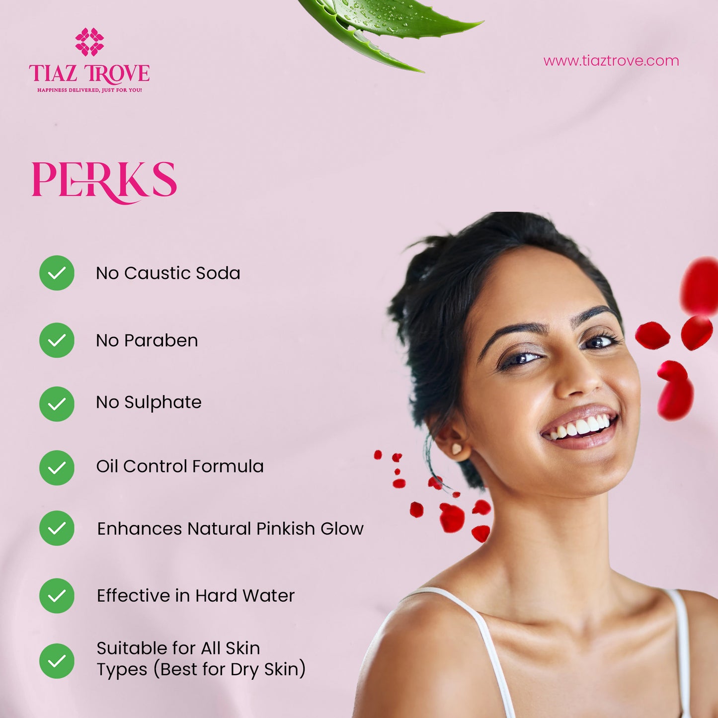 Handmade Rose Aloe Vera Soap | Hydrating & Glow-Enhancing Skin | TiazTrove Skincare